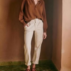 Sézane Manu Trousers Mottled Ecru